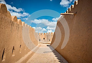 City walls of the ancient city of Khiva Uzbekistan