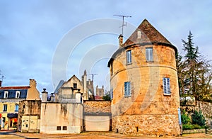 City walls of Meaux in Paris region of France