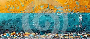 Concept Environmental Impact, Urban City Waste Melody A Colorful Commentary on Urban Disposal photo