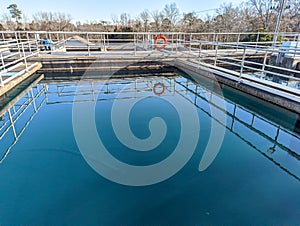 City water treatment plant sediment basin photo