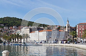 City waterfront and Marjan hill in Split