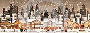 City in winter (Christmas scenery)