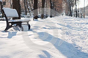 City winter walkway