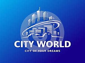 City world logo - vector illustration, emblem design