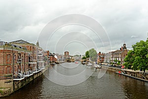 City of York on the banks of the river Ouse, England, UK