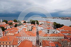 The city of Zadar, Croatia, seen from above