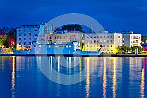 City of Zadar harbor blue evening