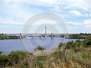 City of Zaporozhye. Khortytsya Island on the Dnipro river. Southern Ukraine.