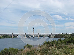 City of Zaporozhye. Khortytsya Island on the Dnipro river. Southern Ukraine.