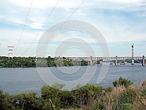 City of Zaporozhye. Khortytsya Island on the Dnipro river. Southern Ukraine.