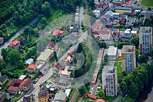 City Zelezny Brod aerial photography.