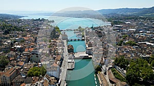 City of Zurich in Switzerland from above - aerial view
