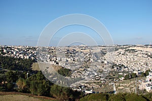 City â€‹â€‹of Jerusalem. Israel. Panorama of the religious architecture of the old part of the city.