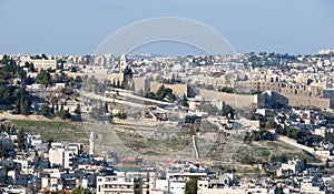 City â€‹â€‹of Jerusalem. Israel. Panorama of the religious architecture of the old part of the city.