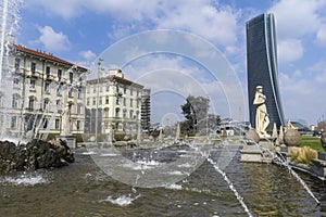 Citylife in Milan at springtime photo