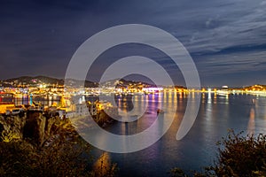 Citylights of Ibiza city