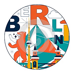 Berlin culture travel set, vector