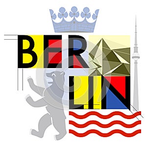 Berlin culture travel set vector