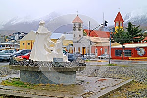 Citysape of Ushuaia in the Rain, the Southernmost City of the World, Province of Tierra del Fuego, Argentina photo