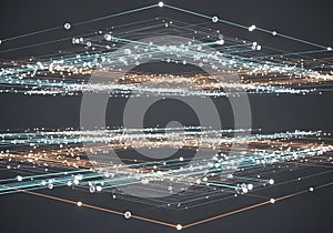 Abstract Digital Network and Data Flow Background