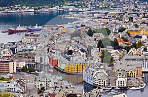 Cityscape of Alesund Norway