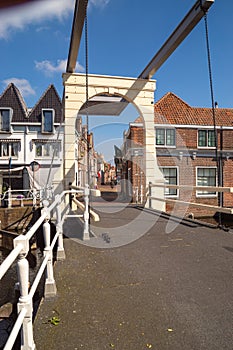 Cityscape Alkmaar with a Drawbridge in the Netherlands