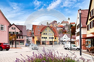 Cityscape of Altensteig in Black Forest, Germany
