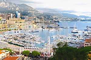 Cityscape and aparrtments of Monte Carlo, Monaco. Cityscape of La Condamine, Monaco-Ville, Monaco. Principality of Monaco, French photo