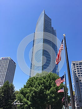 Cityscape architecture in downtown Milwaukee, Wisconsin, USA