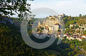 Cityscape architecture of the village of Rocamadour, France