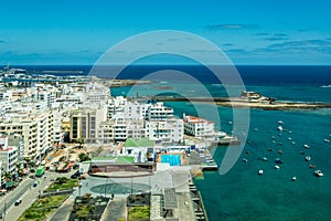 Cityscape of Arrecife, the capital city of Lanzarote island photo