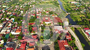 Cityscape in Asia, aerial view. Vigan City on Luzon Island