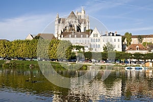 Cityscape in Auxerre, France photo