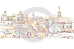 Cityscape background, seamless pattern for your design