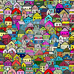 Cityscape background, seamless pattern for your design