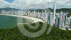 Cityscape with Balneario Camboriu and beach in Brazil