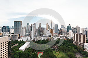 Cityscape Bangkok skyline, Thailand. Bangkok is metropolis and favorite of tourists live at between modern building / skyscraper