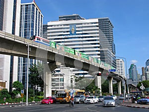 Cityscape of Bangkok. Skytrain.