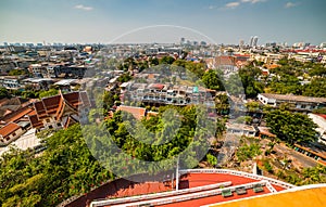 Cityscape of Bangkok, Thailand as Seen from Temple of the Golden
