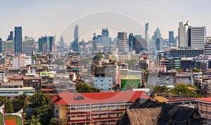 Cityscape of Bangkok, Thailand as Seen from Temple of the Golden Mount