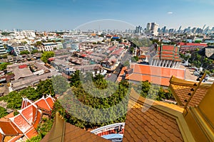 Cityscape of Bangkok, Thailand as Seen from Temple of the Golden Mount