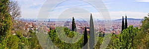 Cityscape of Barcelona from Park Guell, Spain