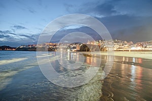 Cityscape and beach of Albufeira in the Algarve in Portugal