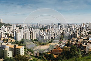 Cityscape of Belo Horizonte, meaning Beautiful Horizon, is the sixth largest city in Brazil