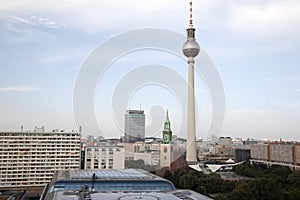 Cityscape of Berlin with Fernsehturm Television Tower in Alexanderplatz,