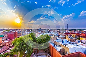Cityscape of Bikaner, old indian