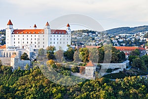 Cityscape of Bratislava city with castle