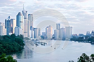 Cityscape of Brisbane at dawn