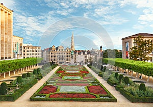 Cityscape of Brussels in a beautiful summer day