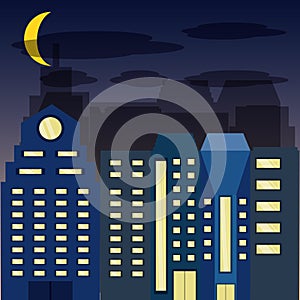 Cityscape with buildig in the night